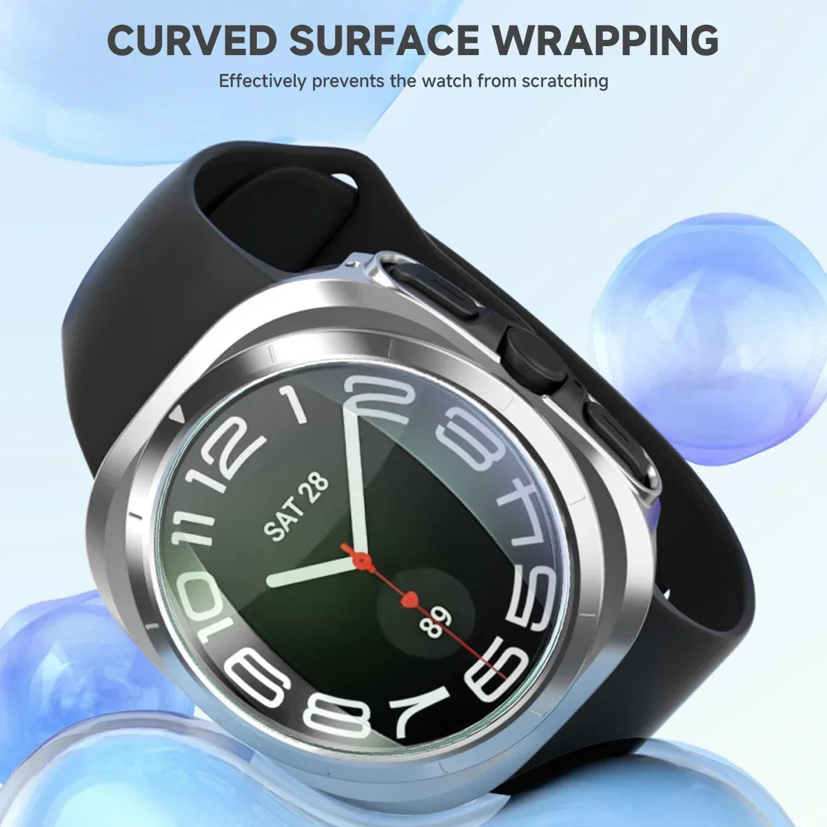 Glass+Case for Samsung Galaxy Watch 7/FE 40mm 44mm Waterproof PC Hard Bumper Galaxy Watch 7 Ultra 47mm Cover+Screen Protector Qme