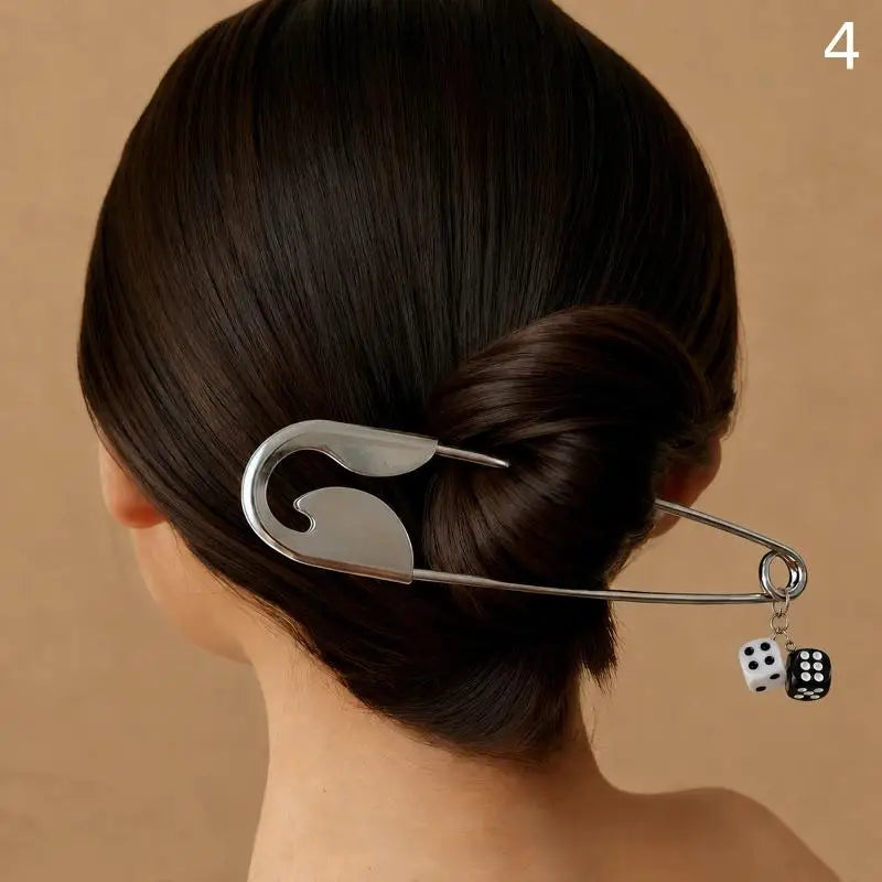 Giant Safety Pin Hair Clip Large Metal Clips Barrettes Women Girls Qme 4