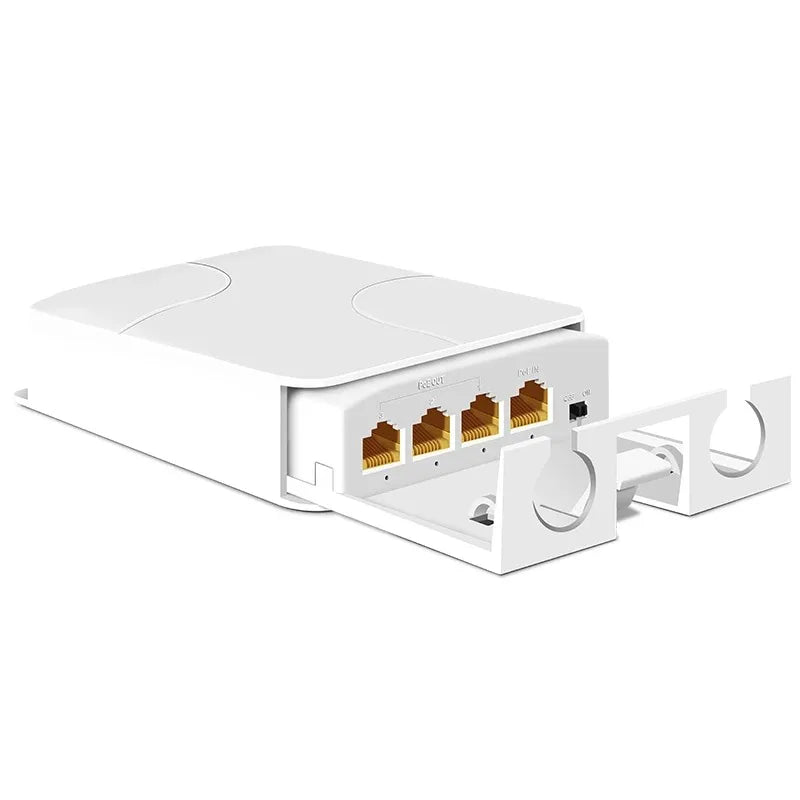 1PCS POE Switch 4-Port Gigabit 48V Cascading Repeater 1 Input 4 Output Waterproof Box Qme