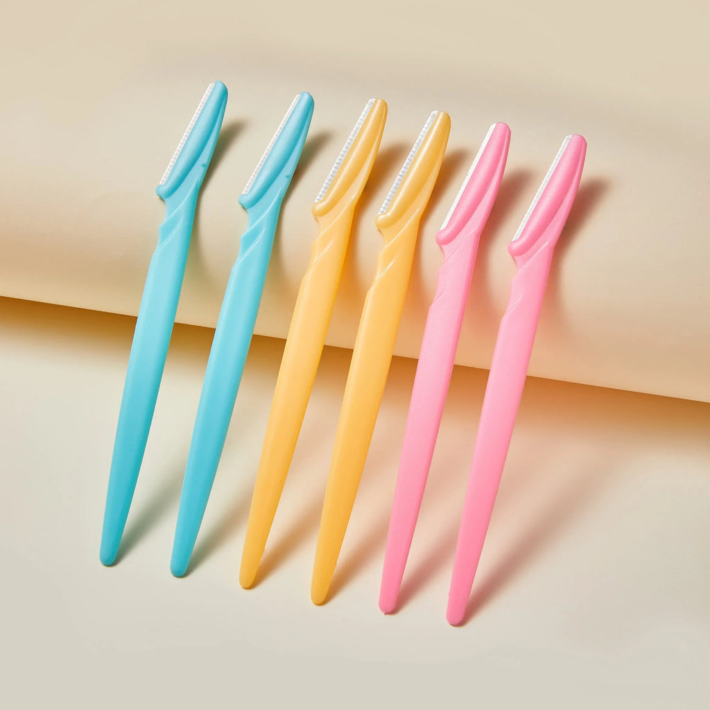 30/10Pcs Bottle Eyebrow Razors With Container Facial Eye Brow Trimmer In Case Hair Removal Shaver Safe Blades Trimming Tools Qme