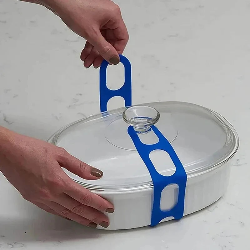 Reusable Silicone Lid Strap Universal Elastic Fixing Band for Pot & Lunch Box Lids Practical Outdoor Camping Tableware Accessory Qme