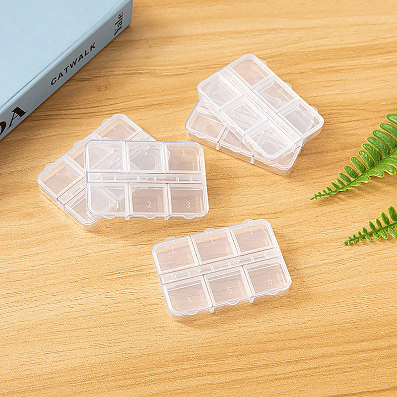 6 Grids Organizer Case Holder Craft Plastic Storage Box Compartment Qme