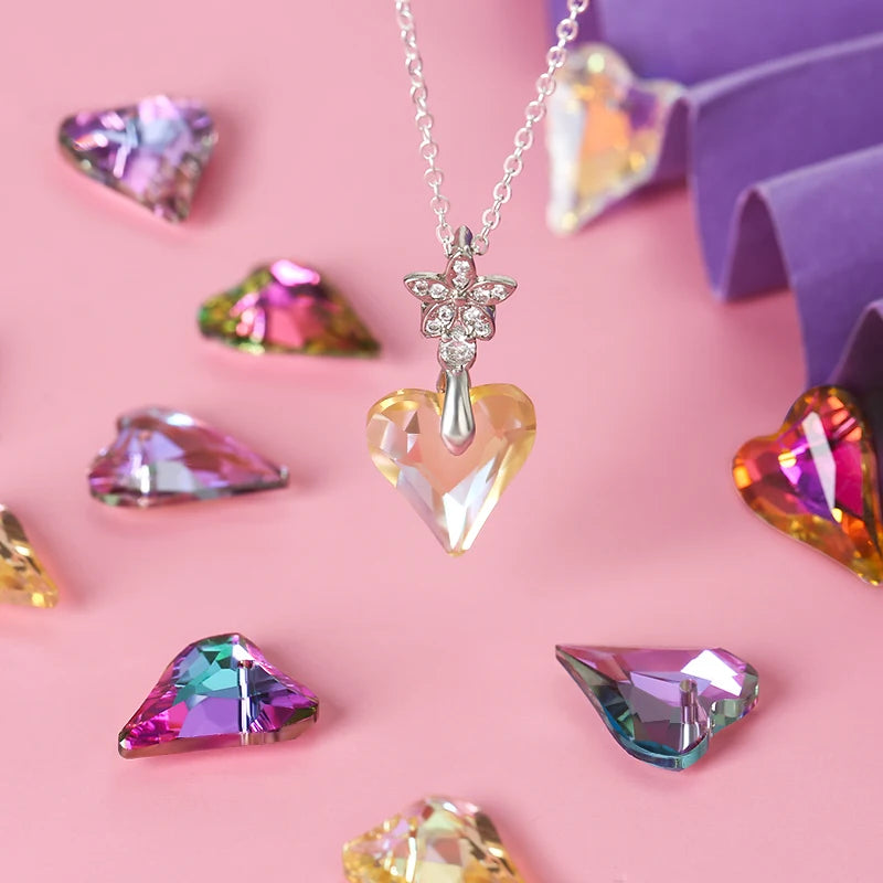 12Pcs Crystal 6240 Wild Heart Pendant Glass Austria Loose Beads Charms Rhinestones for DIY Earring Necklace Jewelry Accessories Qme