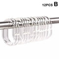 NEW 12PCS Plastic C Type Shower Curtain Hook Hanger Bath Drape Loop Clip Glide Convenient Replacement Bathroom Accessories Qme Transparent