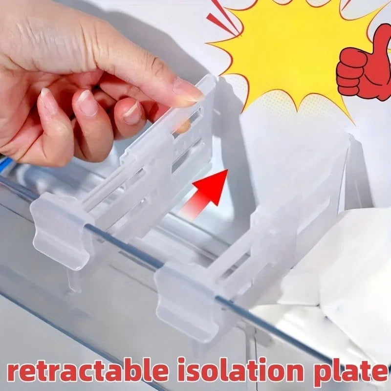 4pcs Adjustable plastic refrigerator door clamps, extendable kitchen organizing shelves,suitable for refrigerators and cabinets. Qme