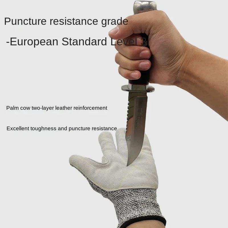1pair HPPE Grade 5 Anti-cut Full Finger Gloves Fishing Hunting Cut-proof Anti-cutting Manual Cookware Butcher Protection Hands Qme One size XS