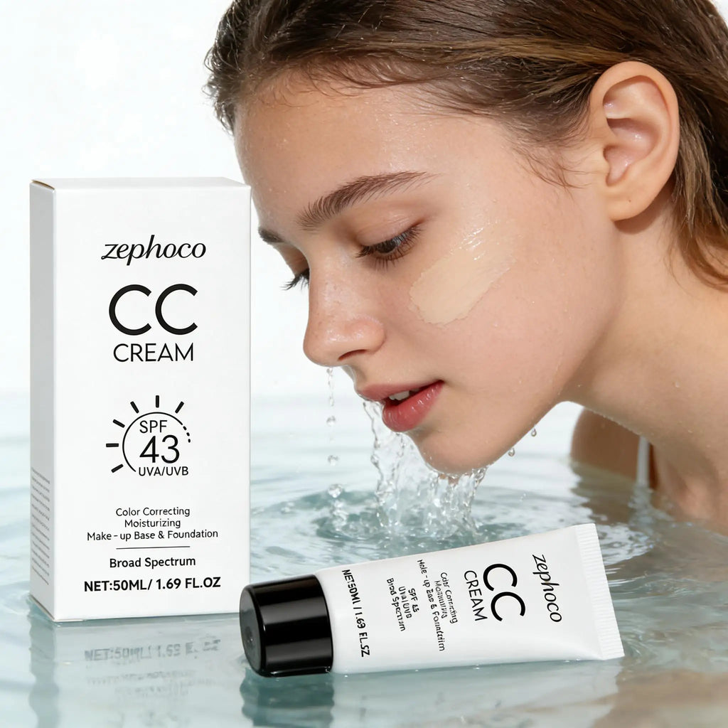 Color Correcting CC Cream Natural Concealer Full Coverage Brighten Even Skin Tone Lightweight Face Foundation Makeup Cosmetics Qme