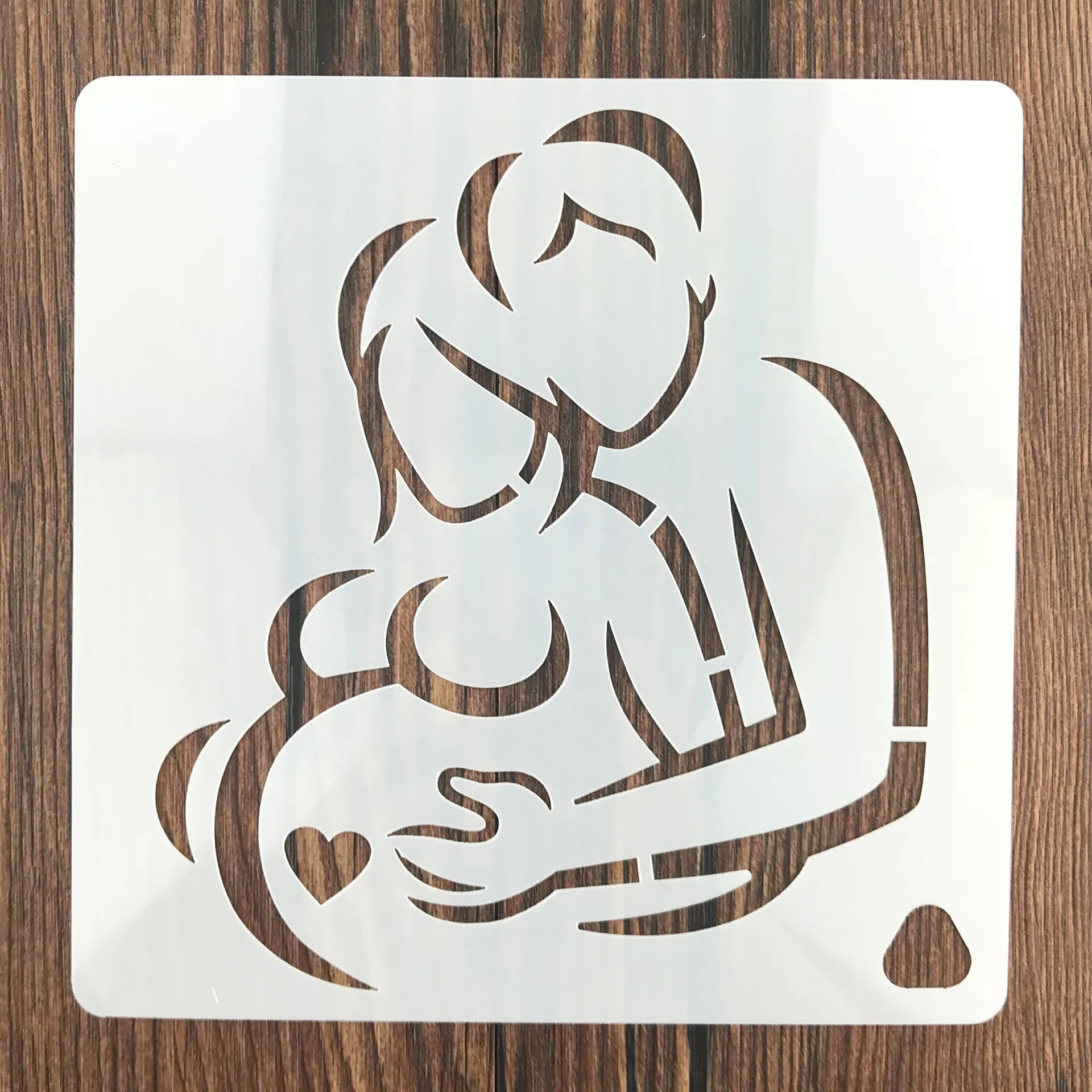 7 Pieces Mother's Day Stencil Template Painting Plastic Hollow Templates, for Cake Spraying model, Painting And Decor Plastic Qme