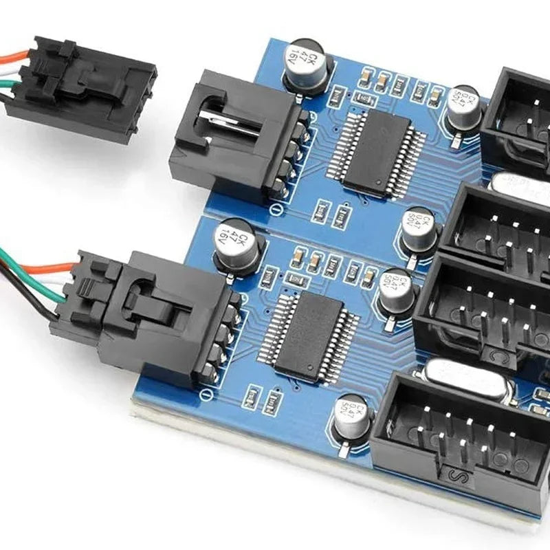 Motherboard USB 2.0 9Pin Connector 1 To 4 Expansion Hub Splitter Adapter Converter MB USB 2.0 Female To 4 Female -30CM USB Qme