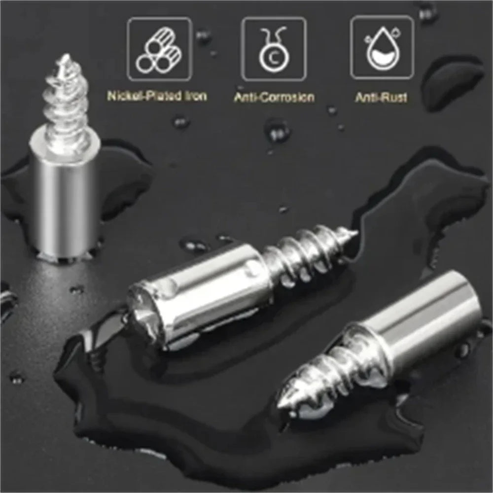 50Set Self Tapping Screw Layer Plate Holder Wardrobe Septum Brackets Fixed Screw Shelf Support Pegs with Non-Slip Sleeve Qme