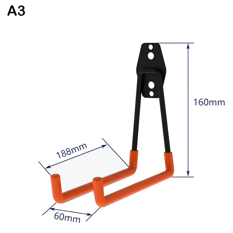 Heavy Duty Metal Hook Garage Organizer Wall Mount Bicycle Hanger Hooks Wall Mount Anti-slip Storage Hook For Ladders Garden Tool Qme A3