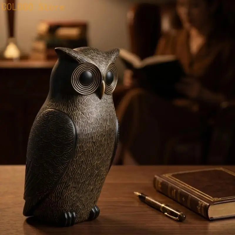 Owl Small Statue Resin Bird Figurine Table Decors Christmas Birthday Qme