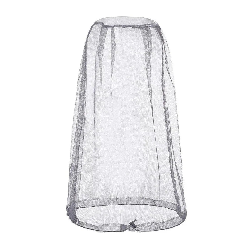 Lightweight Breathable Mesh Mosquito Head Net Anti-Mosquito Insect-Proof Hat Cover for Outdoor Camping Fishing Qme Grey 46x46cm