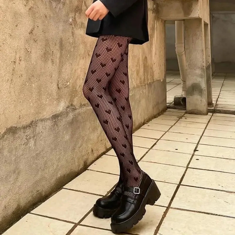 Sexy Fishnet Stockings Black Lolita Body Socks Kawaii Long Fish Net Qme K-8 one size