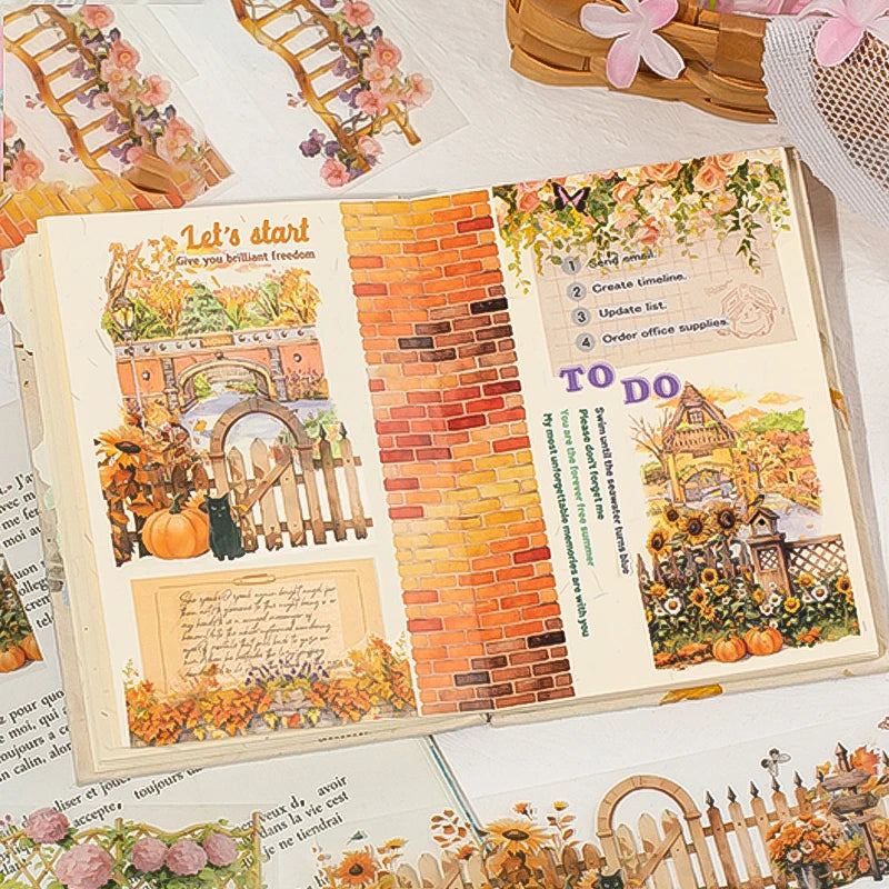 2 Books Enchanted Garden Scene Sticker Book, Healing Creative Supplies, Versatile for Various Uses & Perfect as a Gift Qme