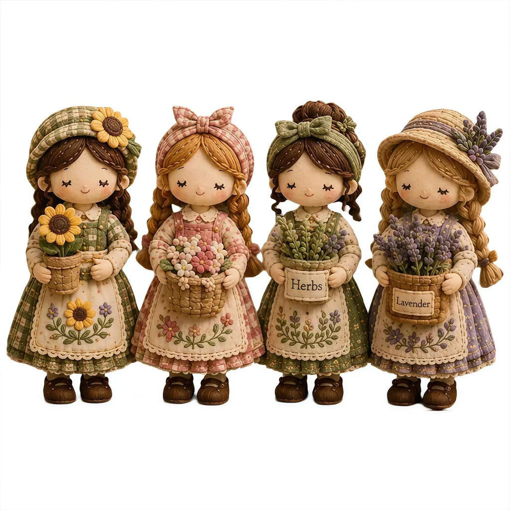 New Beautiful Girls Patchwork DIY Kit Handmade Felt Doll Sewing Craft for Beginner Includes All Materials Unique Gift Qme
