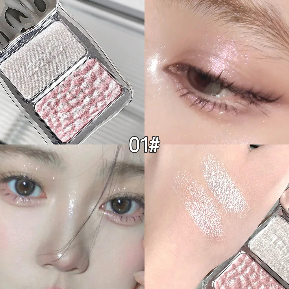 Two-color Highlight Powder Brightening Face Ultra-fine Soft Texture Qme GL6899-1