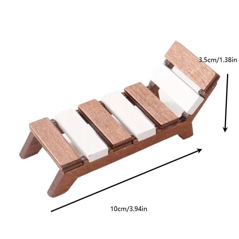 1 12 DIY Scene Dollhouse Miniature Beach Chair Lounger Furniture Home Qme