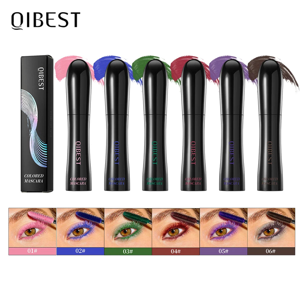 QIBEST Silk Mascara With Big Eyes,Strong And Lasting Black Mascara Extension,Waterproof and Non-caking,Prolonged Mascara Makeup Qme