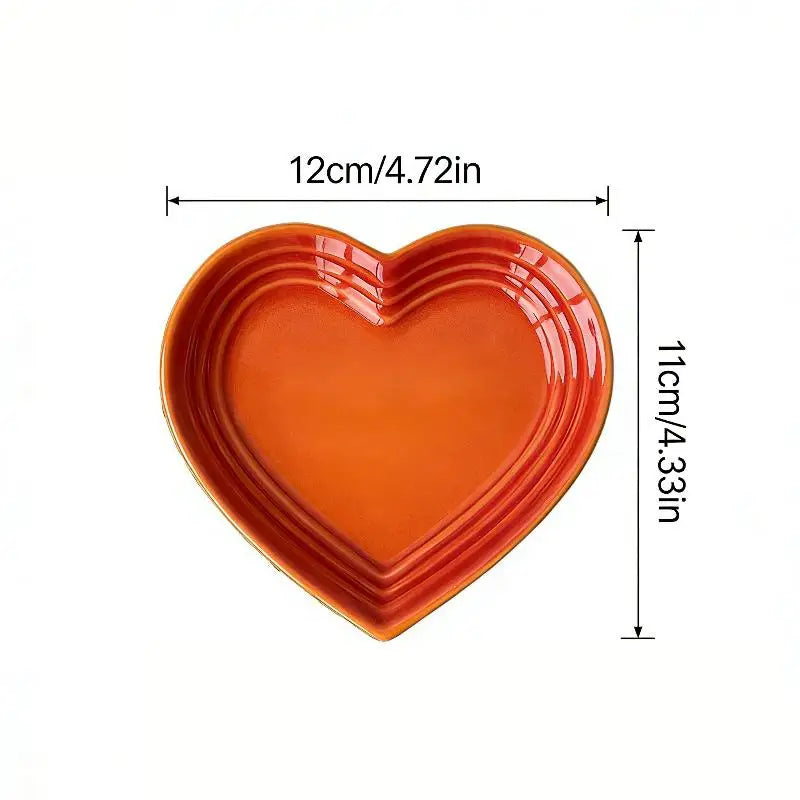 Small Cats Dogs Ceramic Cat Bowl Extra Heart-shaped Wide Anti Qme