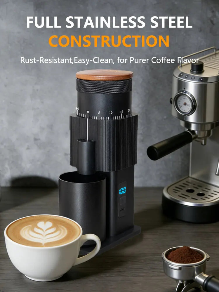 Portable Electric Coffee Grinder Full Aluminum Body USB Rechargeable Qme