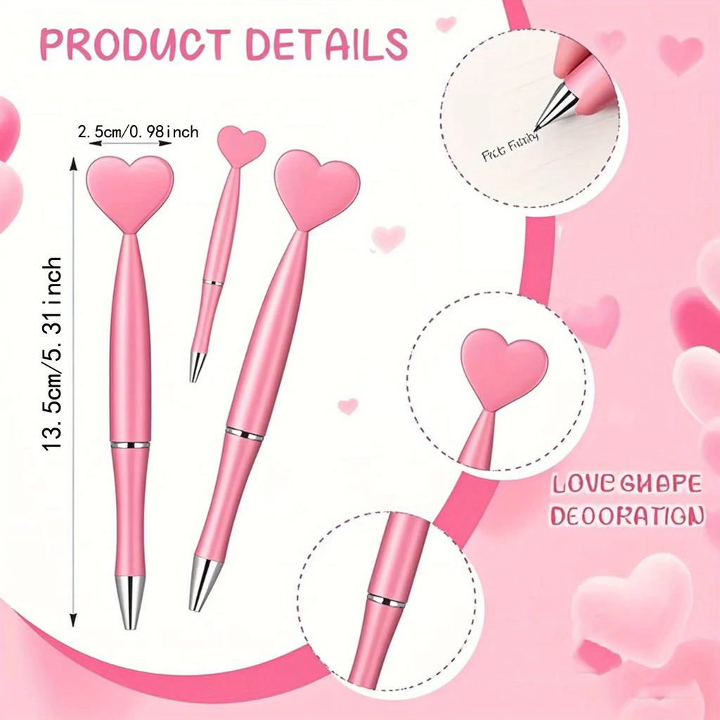 Valentine's Day Party Pen Black Gel Ink Red Heart Ball Pen Suitable for Children and Adults Office School Christmas Qme