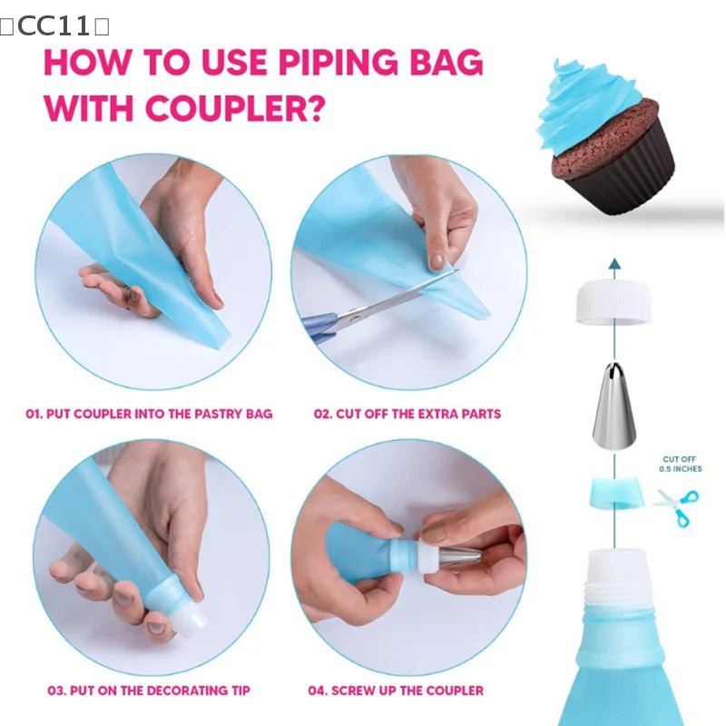 CC11Stainless Steel Piping Nozzle Kitchen Cake Icing Cream Decor Tool Qme