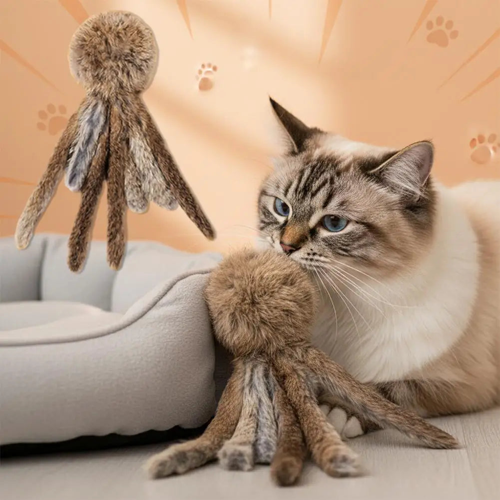 Artificial Rabbit Fur Cat Toys Soft Durable Interactive Indoor Kitten Qme
