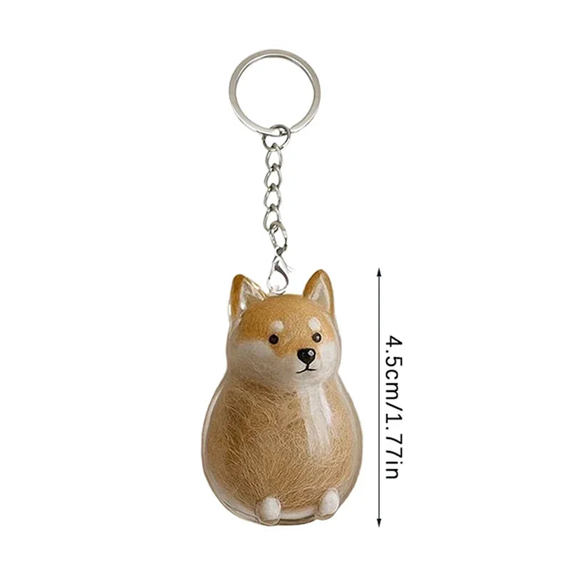 Clear Puppy Hair Memorial Pet's Dog Fur Container DIY Pendant Keychain Decor Pet Lovers Home Display Gifts Qme
