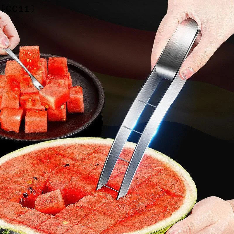 Stainless Steel Watermelon Cutter Quick Even Cube Cutting Rust Proof Qme