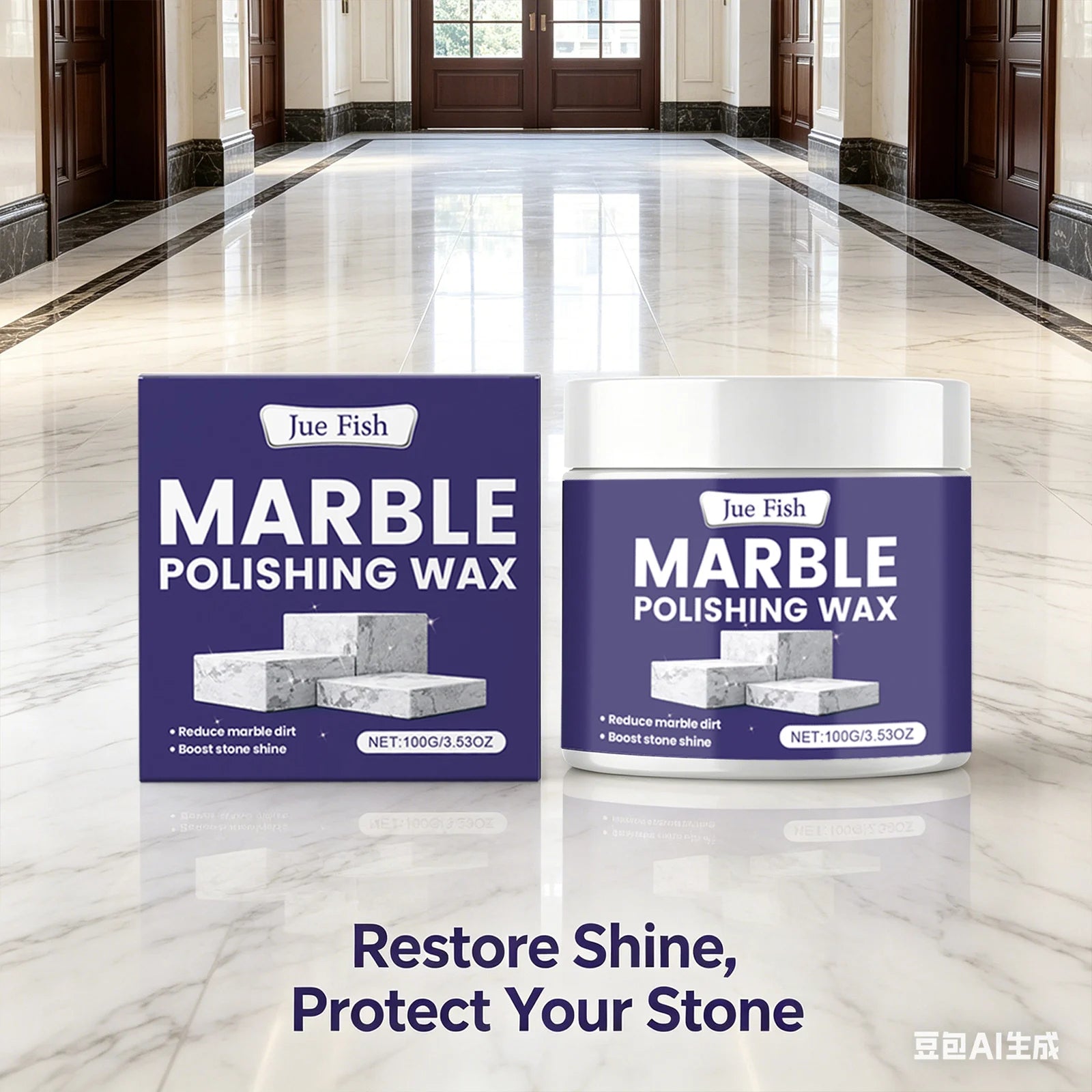 Marble Polishing Wax Cleaning Stains Reduce Dirt Buildup Enhance Surface Shine & Gloss Protection Marble Tile Daily Maintenance Qme