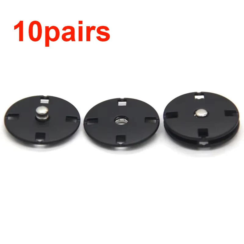 10 sets of four eye buckle bags -10mm/0.39-inch metal invisible buckles, suitable for outerwear/jacket/hand sewn accessories Qme 10 pairs black
