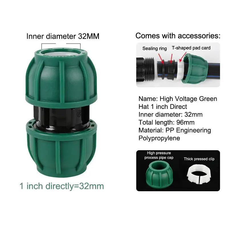 PE Pipe Fittings Quick Connectors Tap Water Pipes Heatless Joints Valves Direct Elbows Tees For Plumbing Irrigation DIY Repair Qme A3