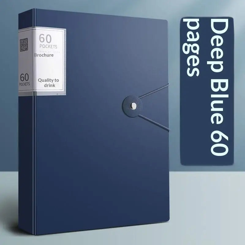 PP Transparency Waterproof Insert Brochure 60 100 Pocket A4 File Qme Blue 100 Pocket
