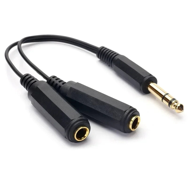2pcs 3.5mm Mic Headset Splitter Adapter Cable 1 TRRS Male To 2 TRS Female Audio AUX Studio Y Converter Cord Qme 2pcs
