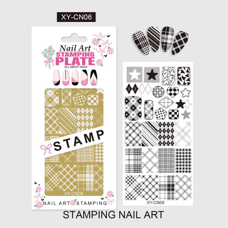 Template Stencils Bowknot Patterns Nail Stamping Plates Nail Art Stamper Kawaii Bow Image Plate Manicure Tools Qme CN06