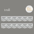 3 Rolls Imitation French Palace Lace Border Washi Tape, Elegant White Lace Stickers for Junk Journal Decoration Qme B