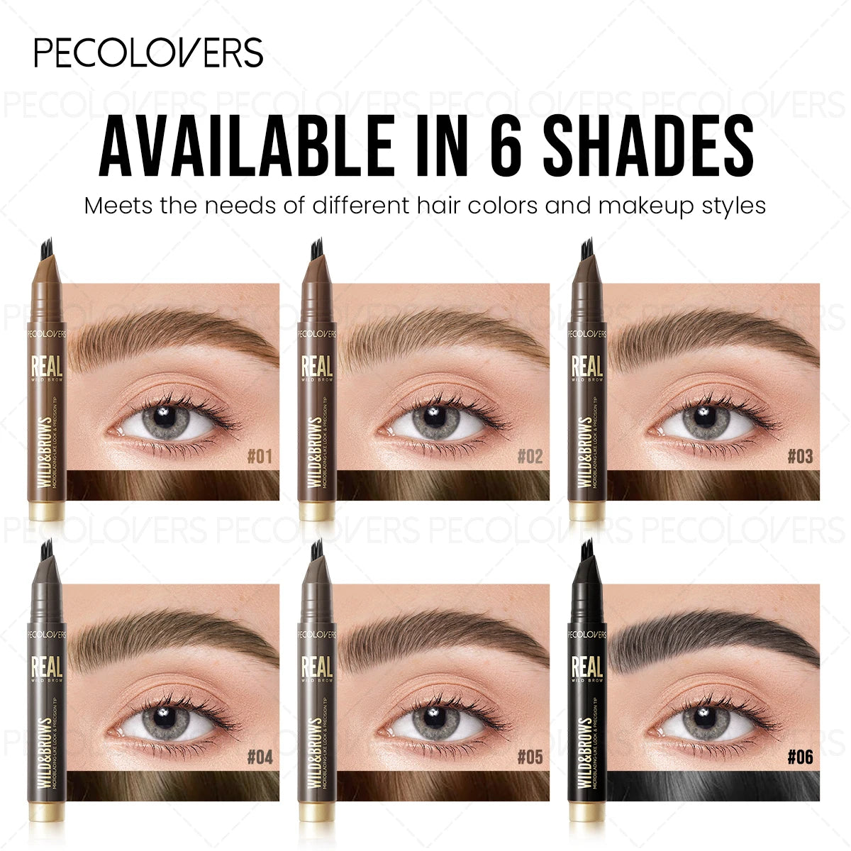 1PC Multi Fork Eyebrow Pencil, Multi-color Selection, Filling The Gap in The Eyebrow Area, with Distinct Eyebrows At Every Root Qme