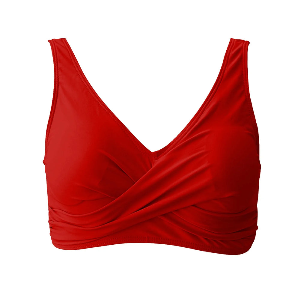 Women Sexy Bikini Top Tummy Swim Tops Bathing Suit Top No Bottom Fashionable swimwear trends Comfortably breathable chic Qme