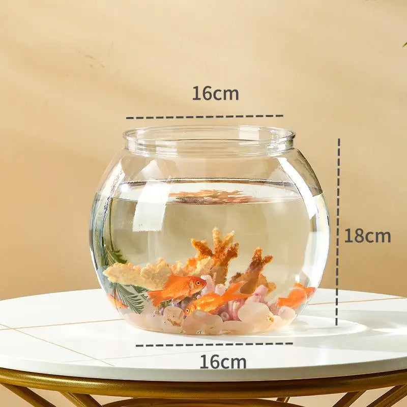Pet Plastic Lightweight Desk Aquarium Bowl Home Decor Transparent Qme A5