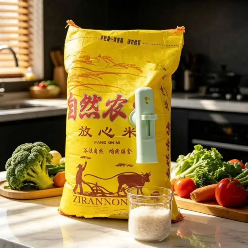 Household Rice Dispenser Manual Sturdy Portable BPA Kitchen Dry Grain Qme