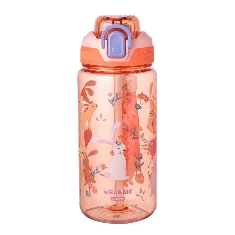 Cute Cartoon Printed Kids Water Cup Popular Portable Children Qme orange