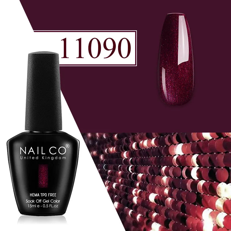 NAILCO Plum Gel Nail Polish Matte Coat Autumn Winter Semi Permanent