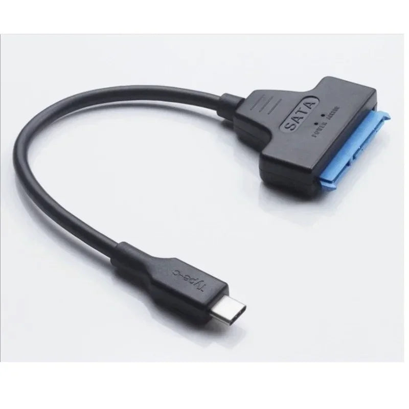 2pcs SATA Easy Drive Cable 22PIN To USB 3.1 Cable 2.5-inch SSD Single Head Type-C Data CableHard Disk Drive Converter Qme