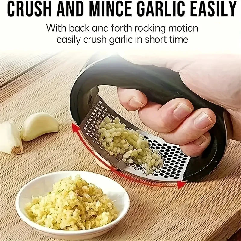 1pc Stainless Steel Garlic Press - Easy To Use And Clean, Perfect For Mincing, Crushing, And Mashing Garlic In The Kitchen Qme