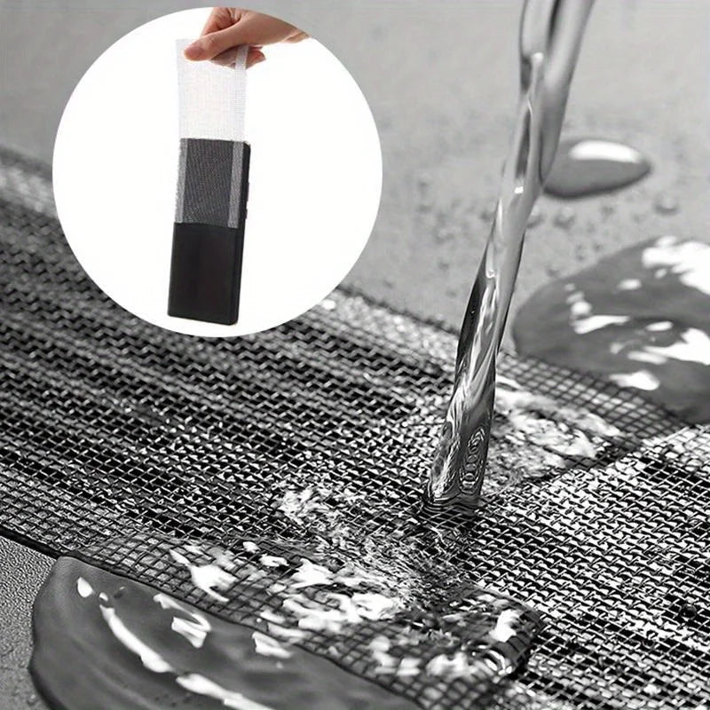 Disposable Shower Drain Hair Catcher Cutable Mesh Shower Drain Cover Stickers for Linear DIY Floor Drain Shower Drain Screen Qme