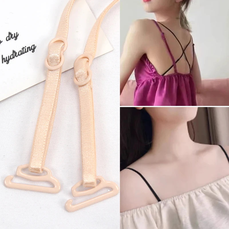 Portable Elastic Nylon Bra Straps Women Thin Spaghetti Strap Qme