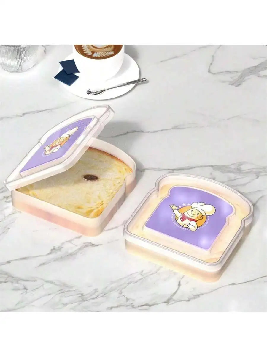 Portable Toaster Sandwich Box Transparent Tape Bread Dessert Food Qme