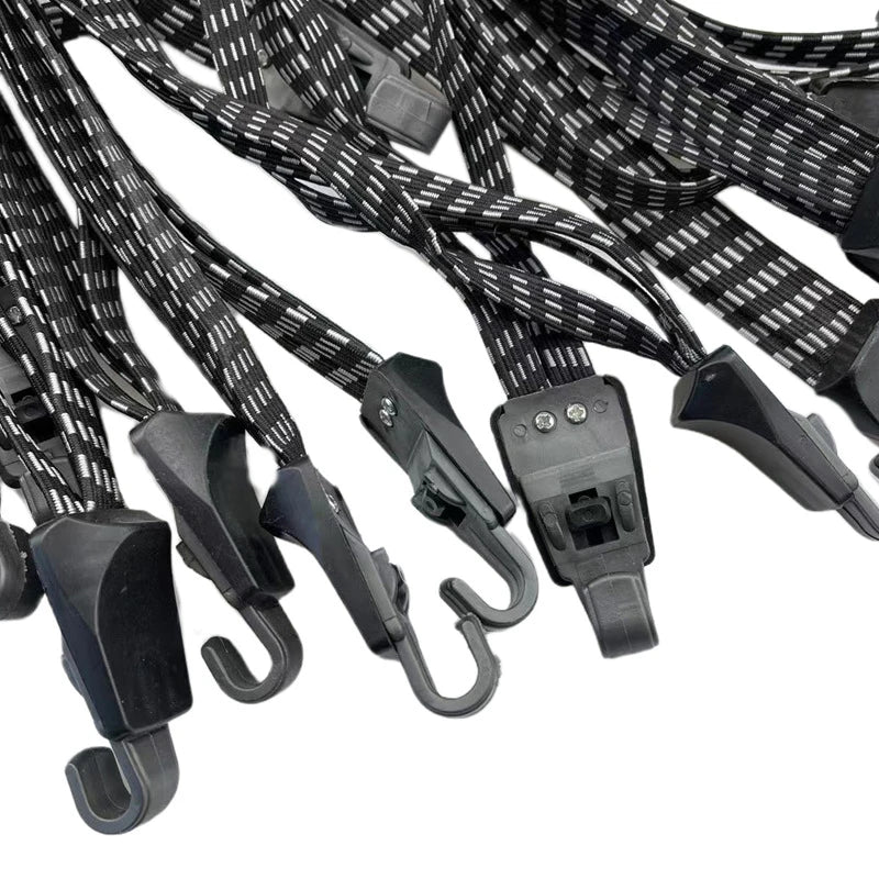 Bicycle Luggage Rope Elastic Carrier Rack Straps Rubber Belt Buckle Qme