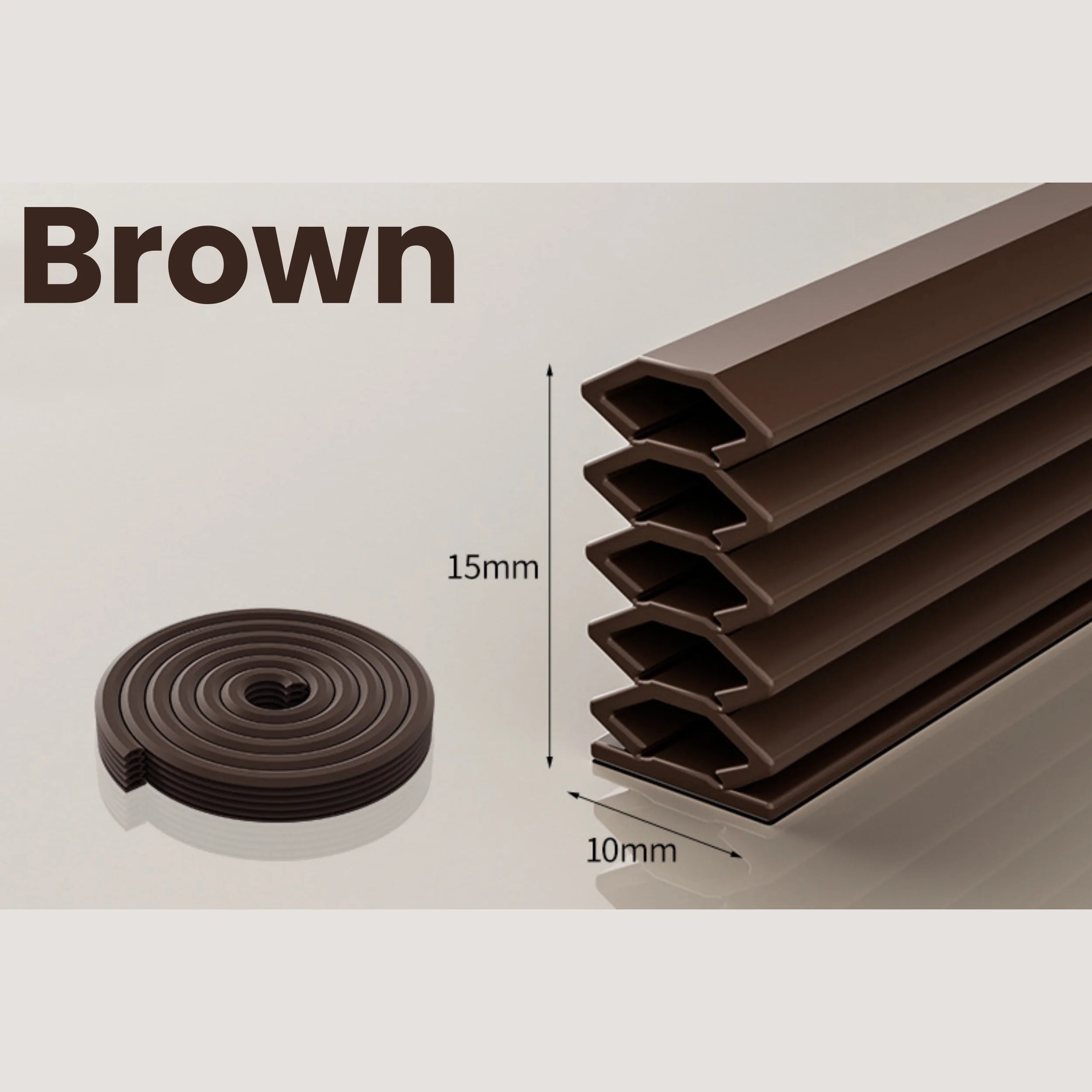 6M Door Sealing Strip Anti-theft Door Windproof Self-adhesive Sound Insulation Strip Window Gap Filling Dust-proof Sealing Strip Qme Brown 6M